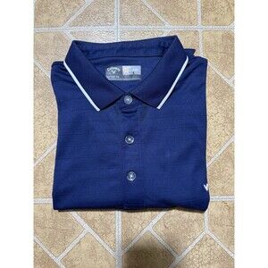 Callaway Polo Shirt Mens XL Blue Striped Opti-Dri Golf Stretch Performance